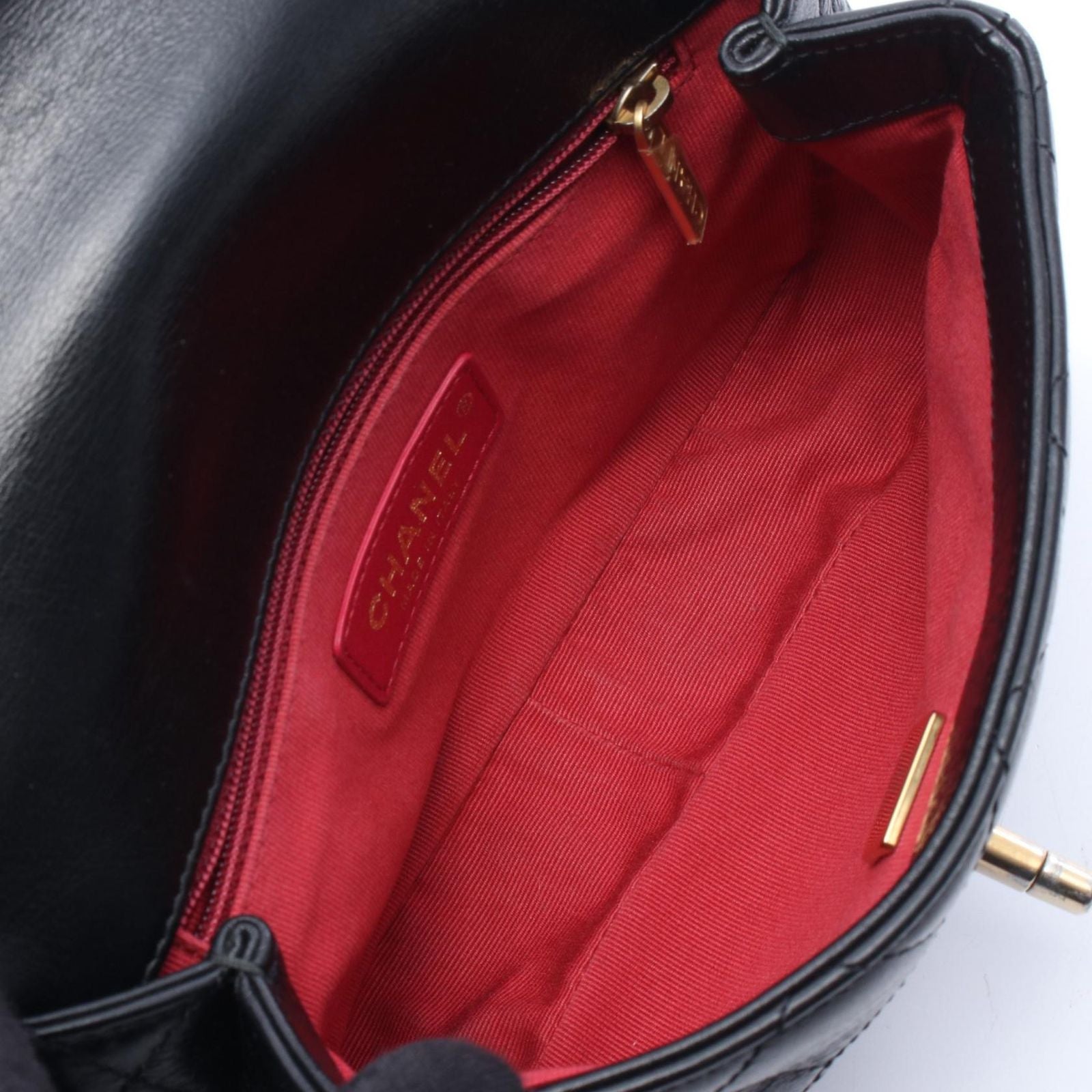 Chanel Shoulder Bag Quilted Small Flap Black Leather Chain — view 3
