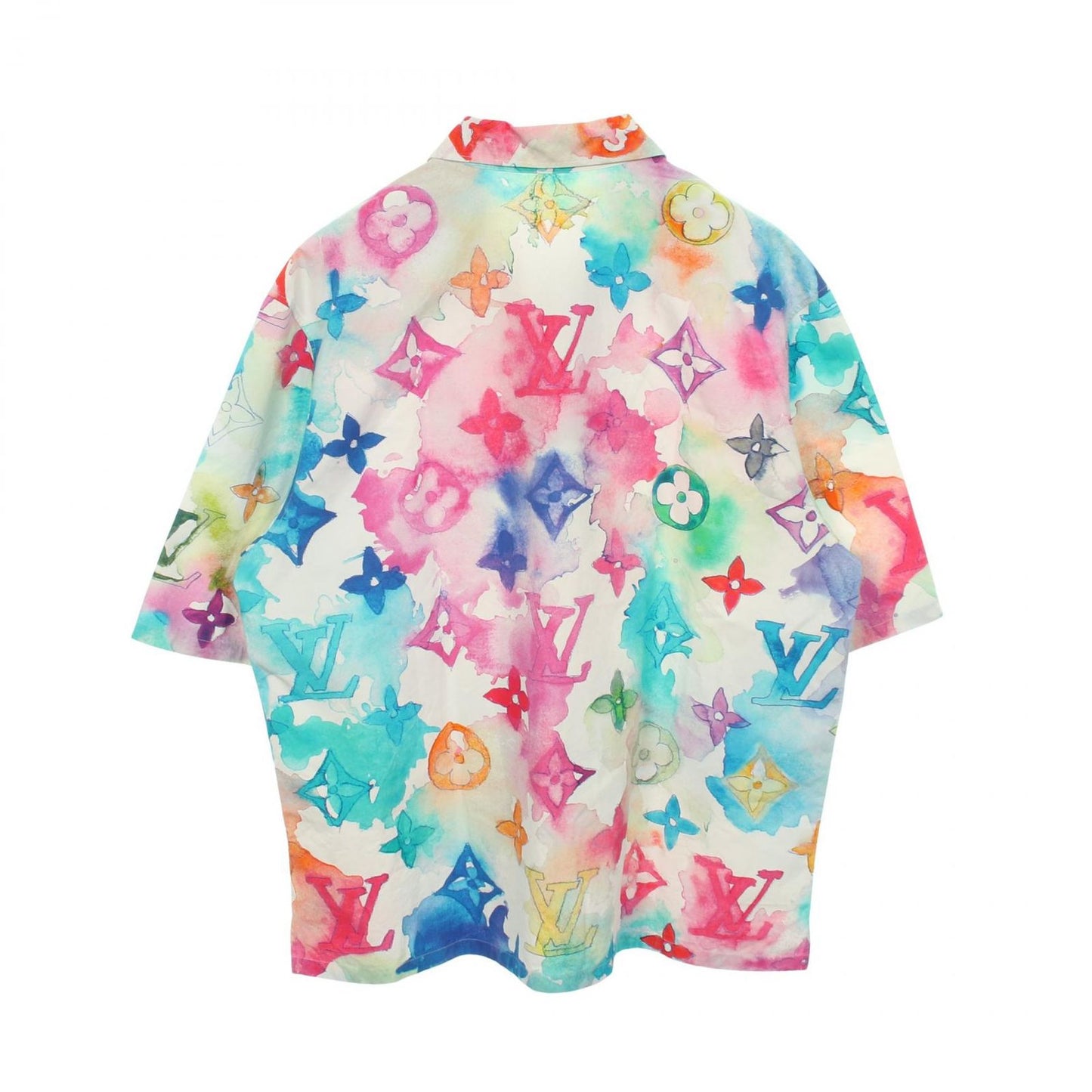 Louis Vuitton Short Sleeve Shirt Open Collar Short Bt3 Cotton Monogram Water — view 2