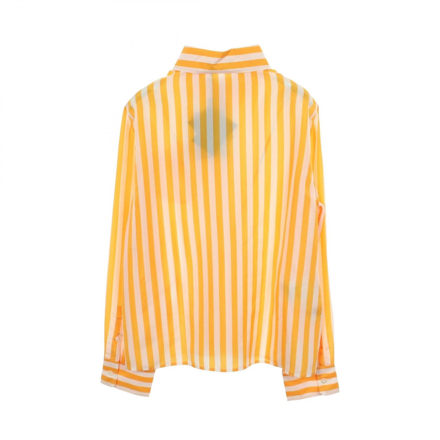 Prada Triangle Logo Stripe Yellow Silk Striped Shirt — view 2