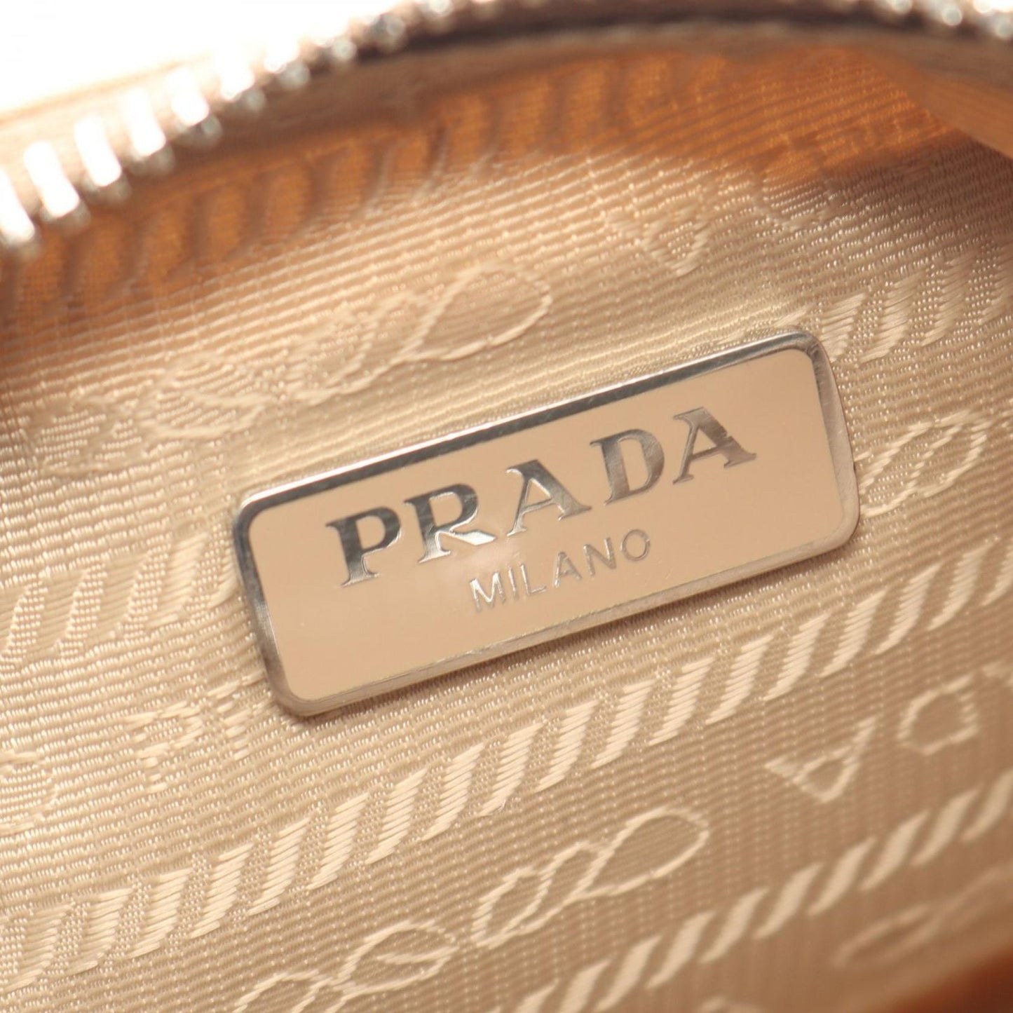 Prada Shoulder Bag Re Edition 2-Way Beige Nylon Saffiano Leather — view 4
