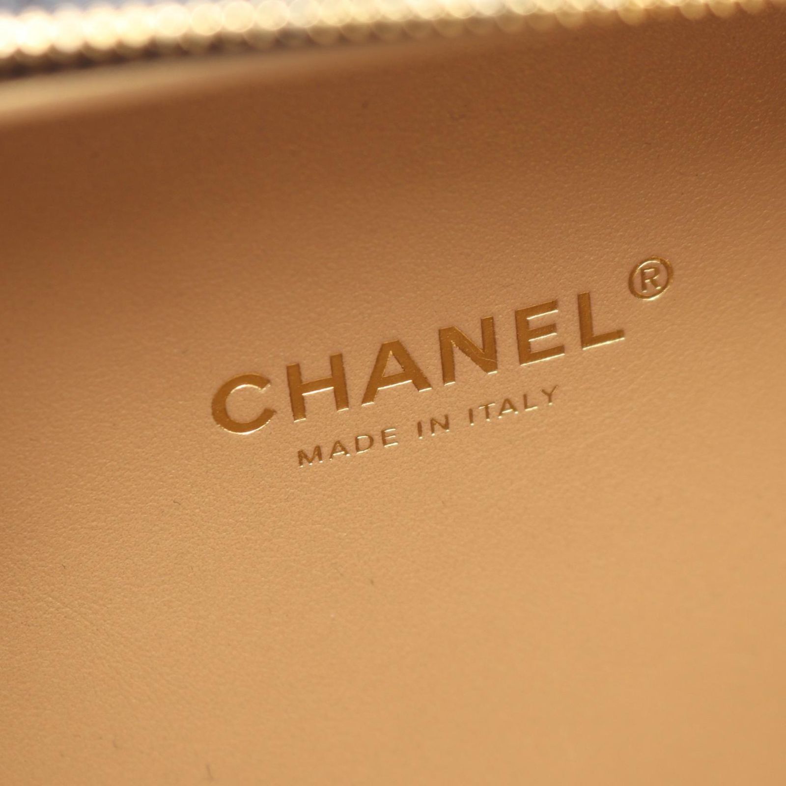 Chanel Shoulder Bag Quilted Vanity 2-Way Black Gold Lambskin Chain — view 4