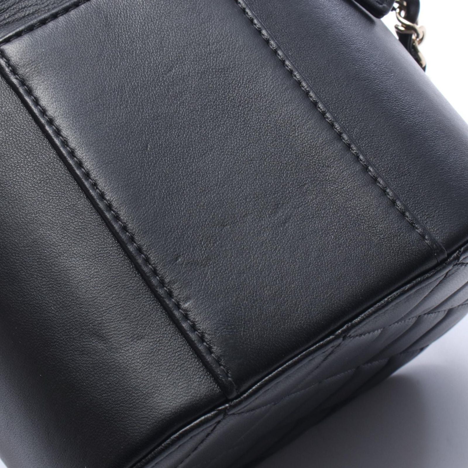 Chanel Shoulder Bag Crystal Mania Quilted CC Logo Vanity 2-Way Black Lambskin — view 6