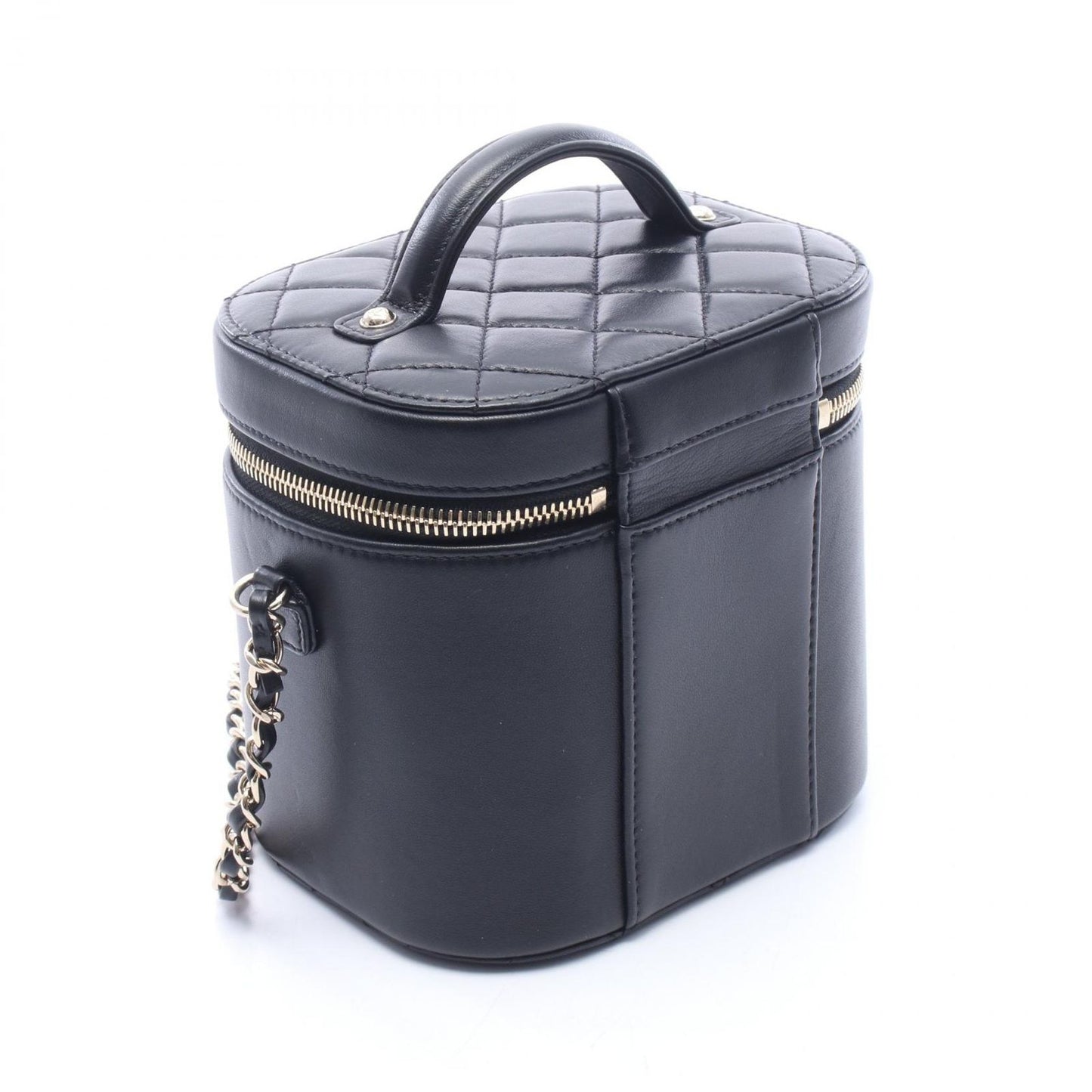 Chanel Shoulder Bag Crystal Mania Quilted CC Logo Vanity 2-Way Black Lambskin — view 2