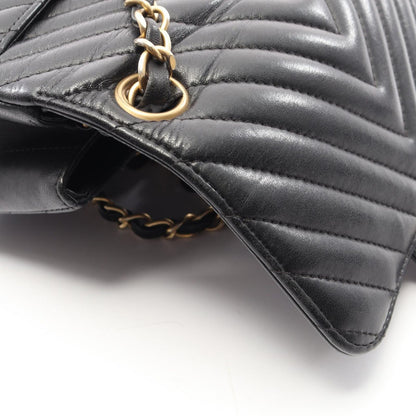 Chanel Shoulder Bag Blanc Stitch Mini Black Lambskin Chez Chain — view 9