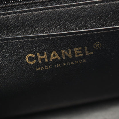 Chanel Shoulder Bag Blanc Stitch Mini Black Lambskin Chez Chain — view 4