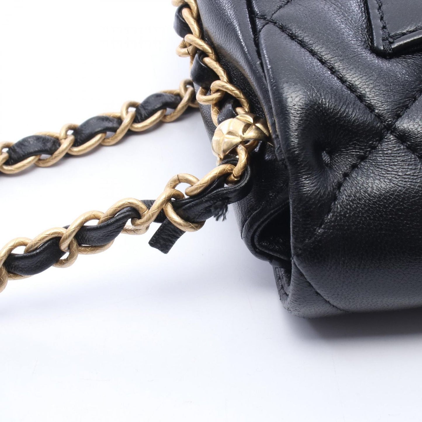 Chanel Shoulder Bag Quilted Small Black Leather Small Flap Chain — view 7