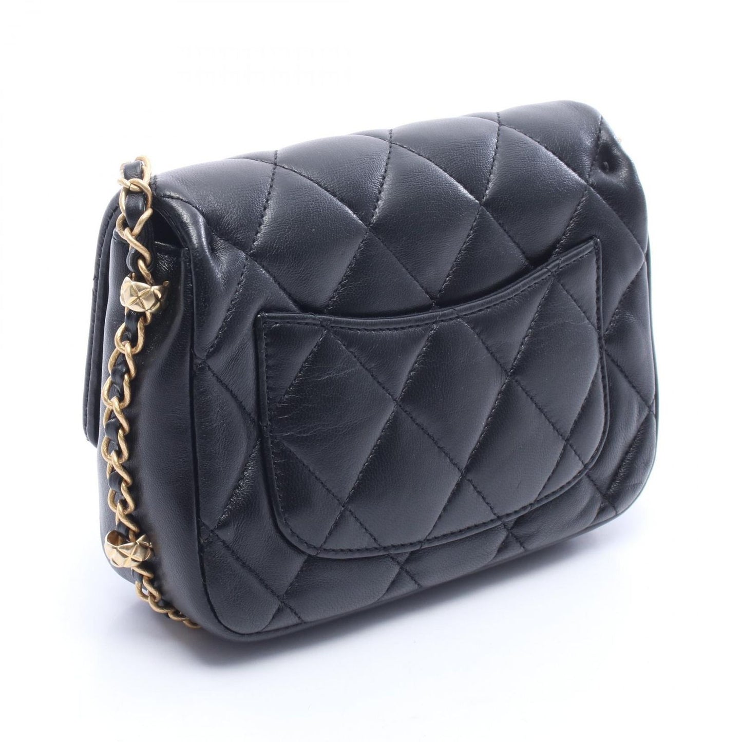 Chanel Shoulder Bag Quilted Small Black Leather Small Flap Chain — view 2