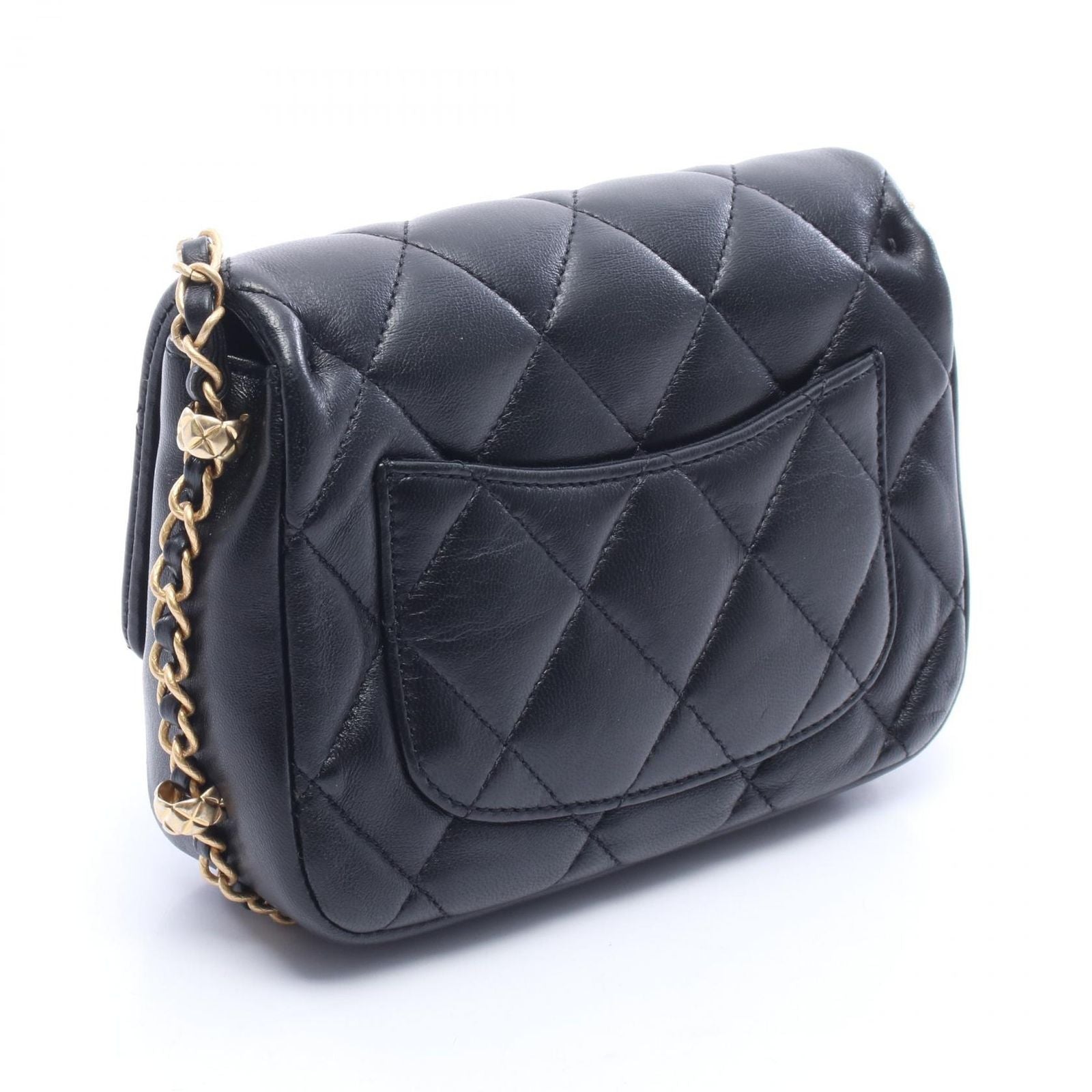 Chanel Shoulder Bag Quilted Small Black Leather Small Flap Chain — view 2