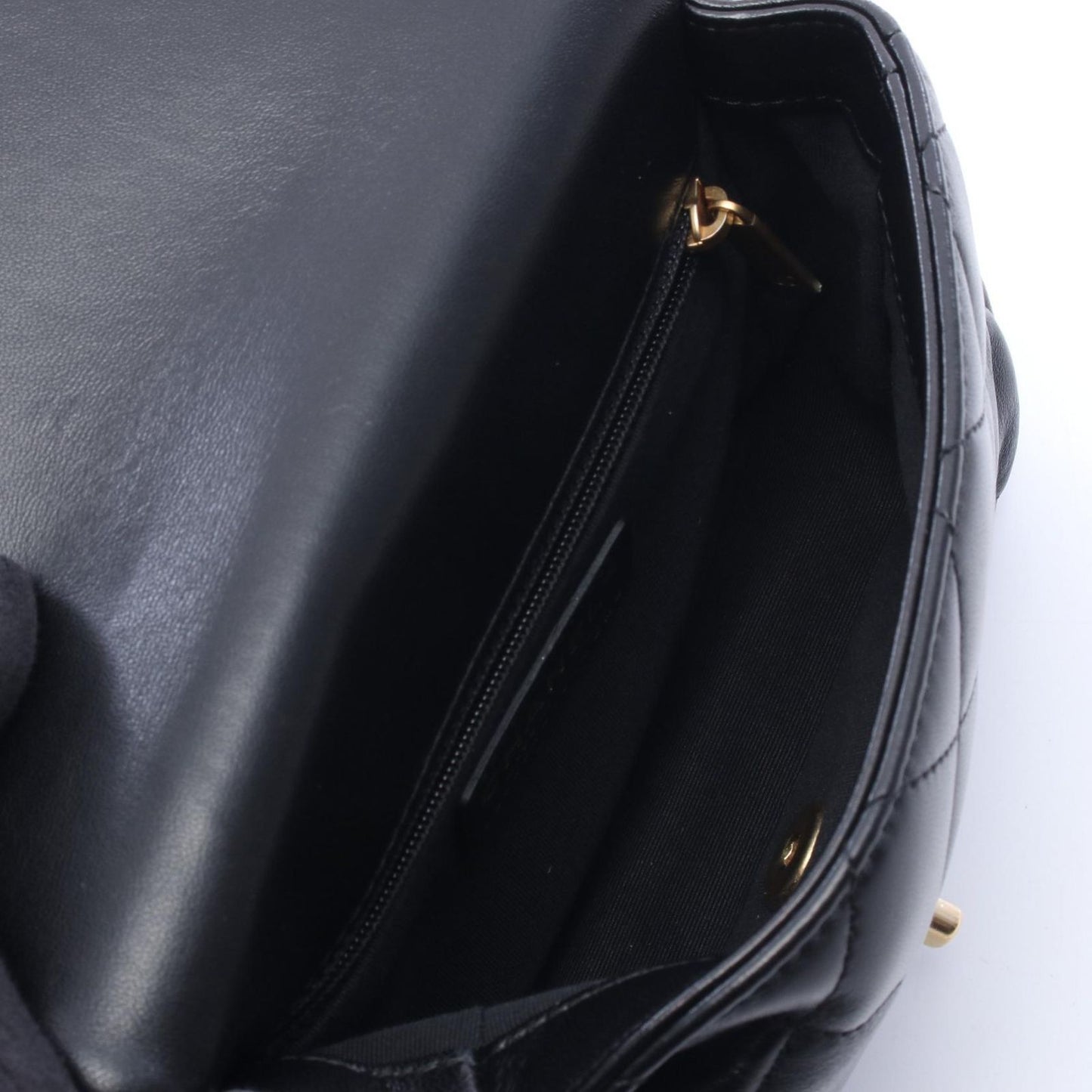 Chanel Shoulder Bag Quilted Small Black Leather Small Flap Chain — view 3