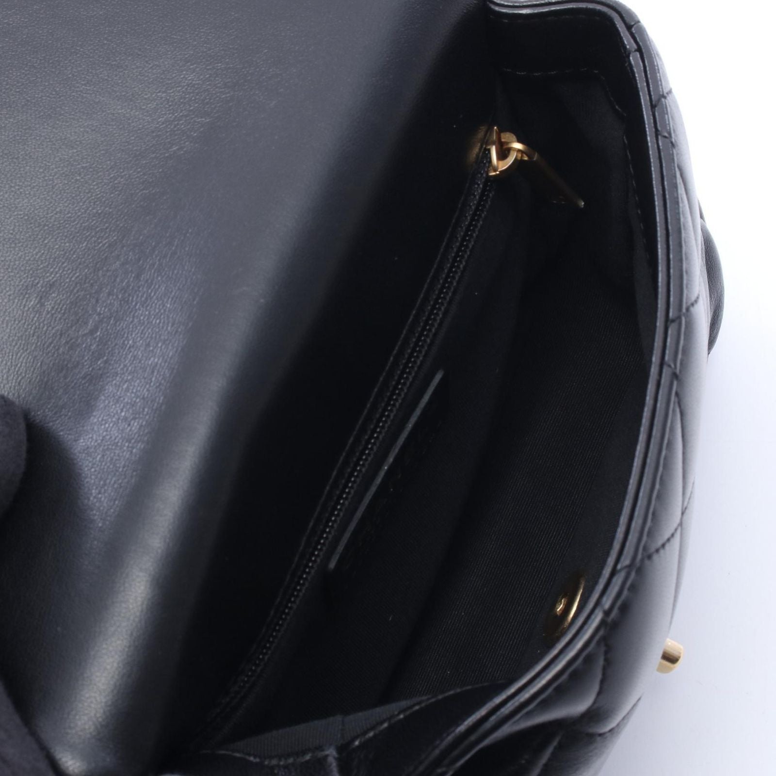 Chanel Shoulder Bag Quilted Small Black Leather Small Flap Chain — view 3