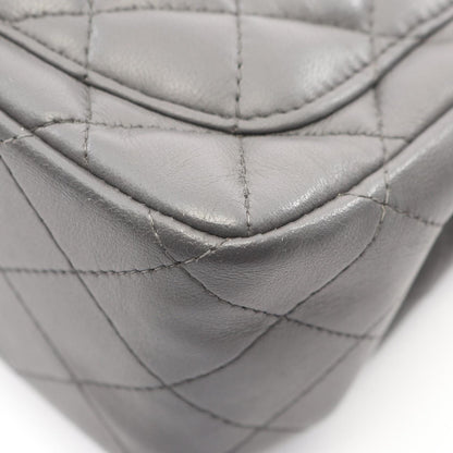 Chanel Shoulder Bag Mini Quilted Charcoal Gray Lambskin Chain — view 8