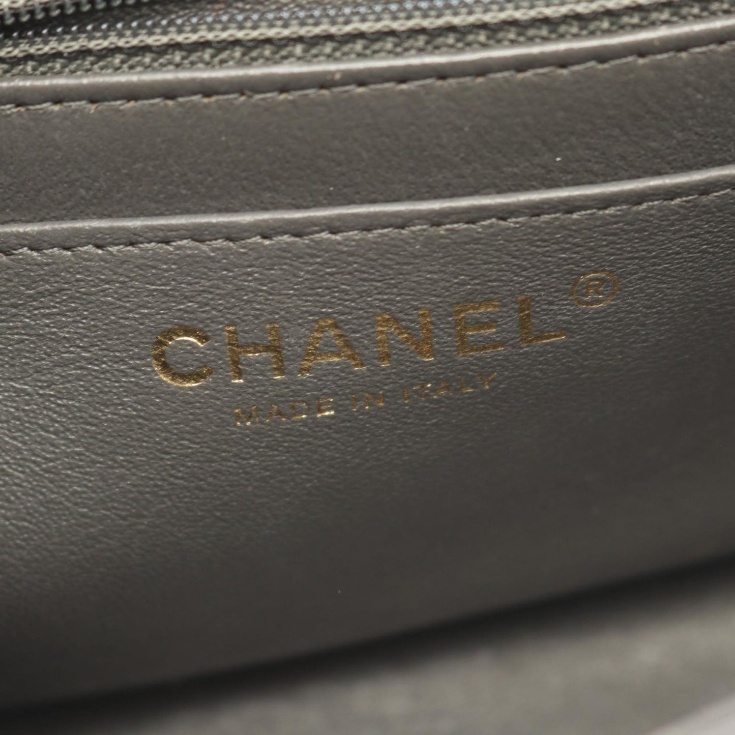 Chanel Shoulder Bag Mini Quilted Charcoal Gray Lambskin Chain — view 4