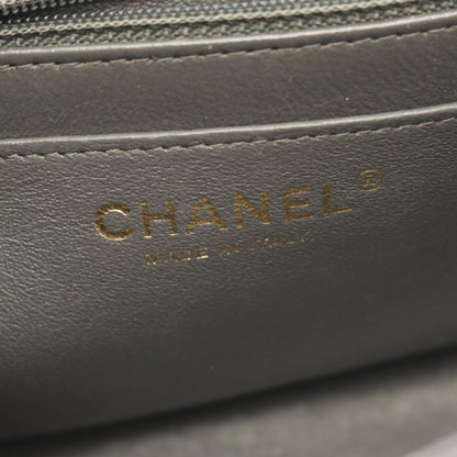 Chanel Shoulder Bag Mini Quilted Charcoal Gray Lambskin Chain — view 4