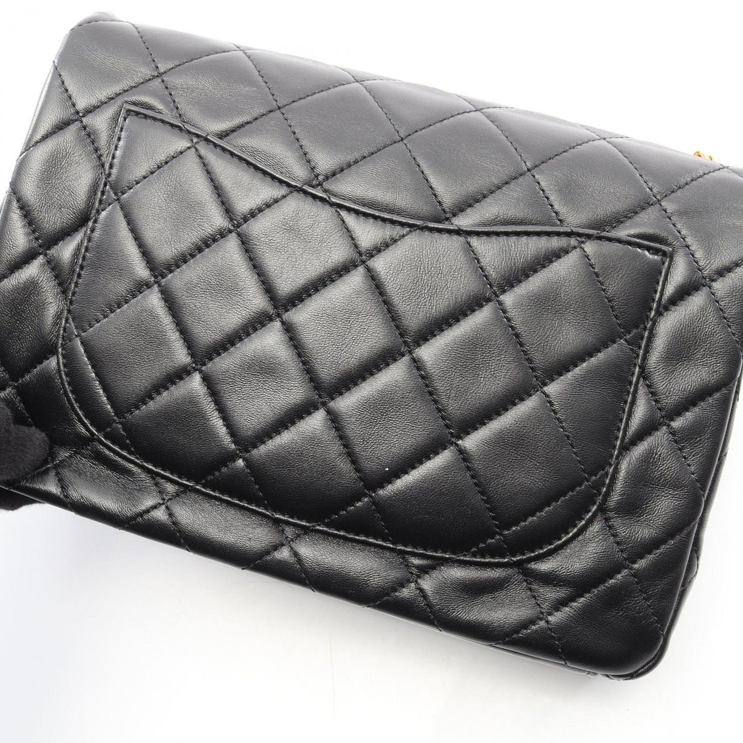 Chanel Shoulder Bag Quilted Black Lambskin Chain — view 7
