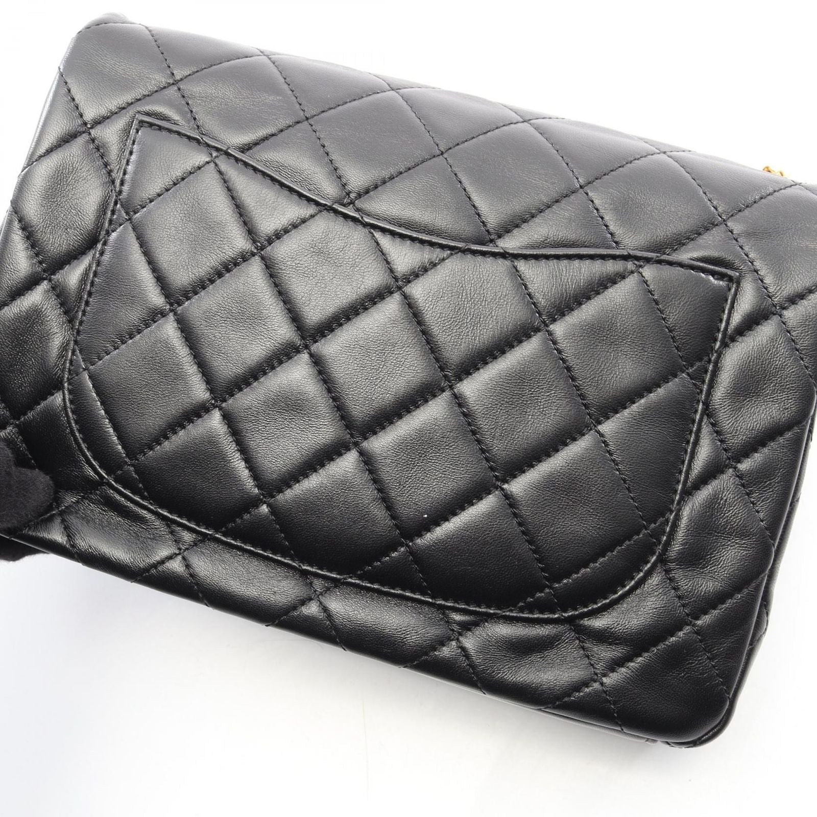 Chanel Shoulder Bag Quilted Black Lambskin Chain — view 7