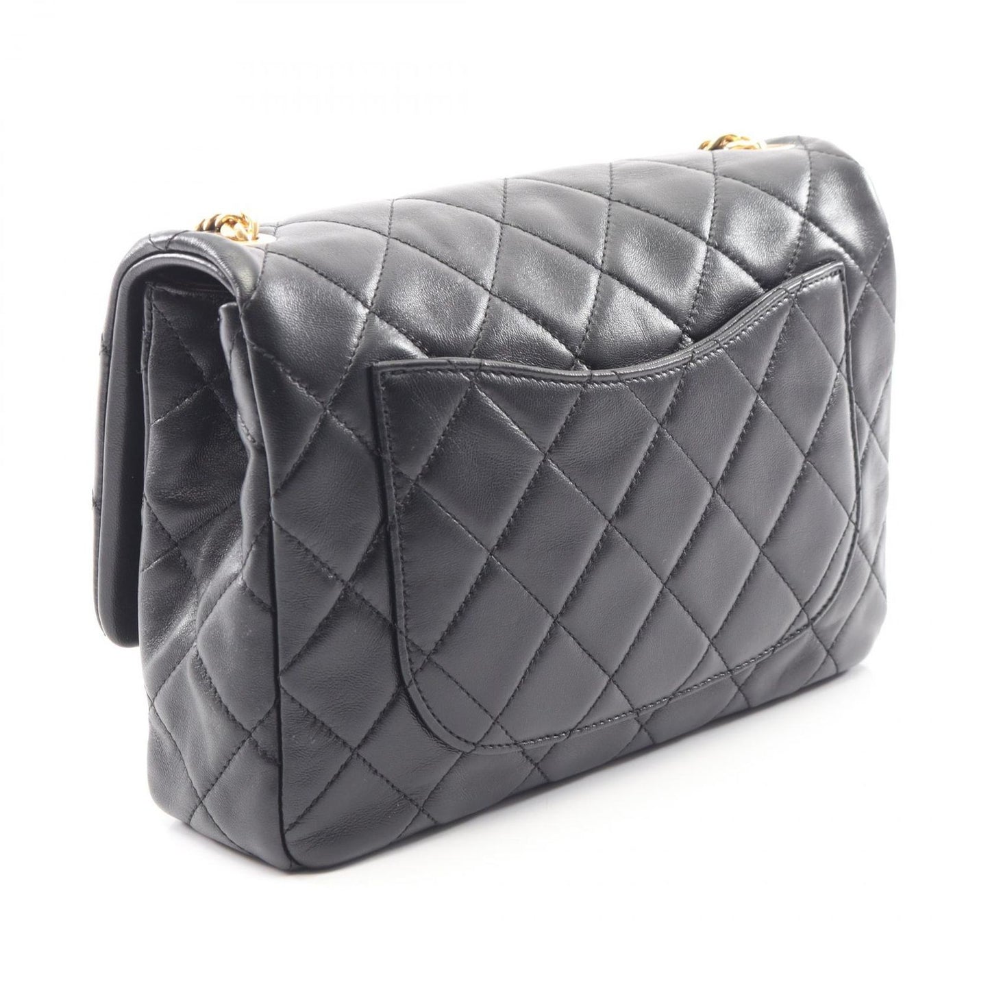 Chanel Shoulder Bag Quilted Black Lambskin Chain — view 2