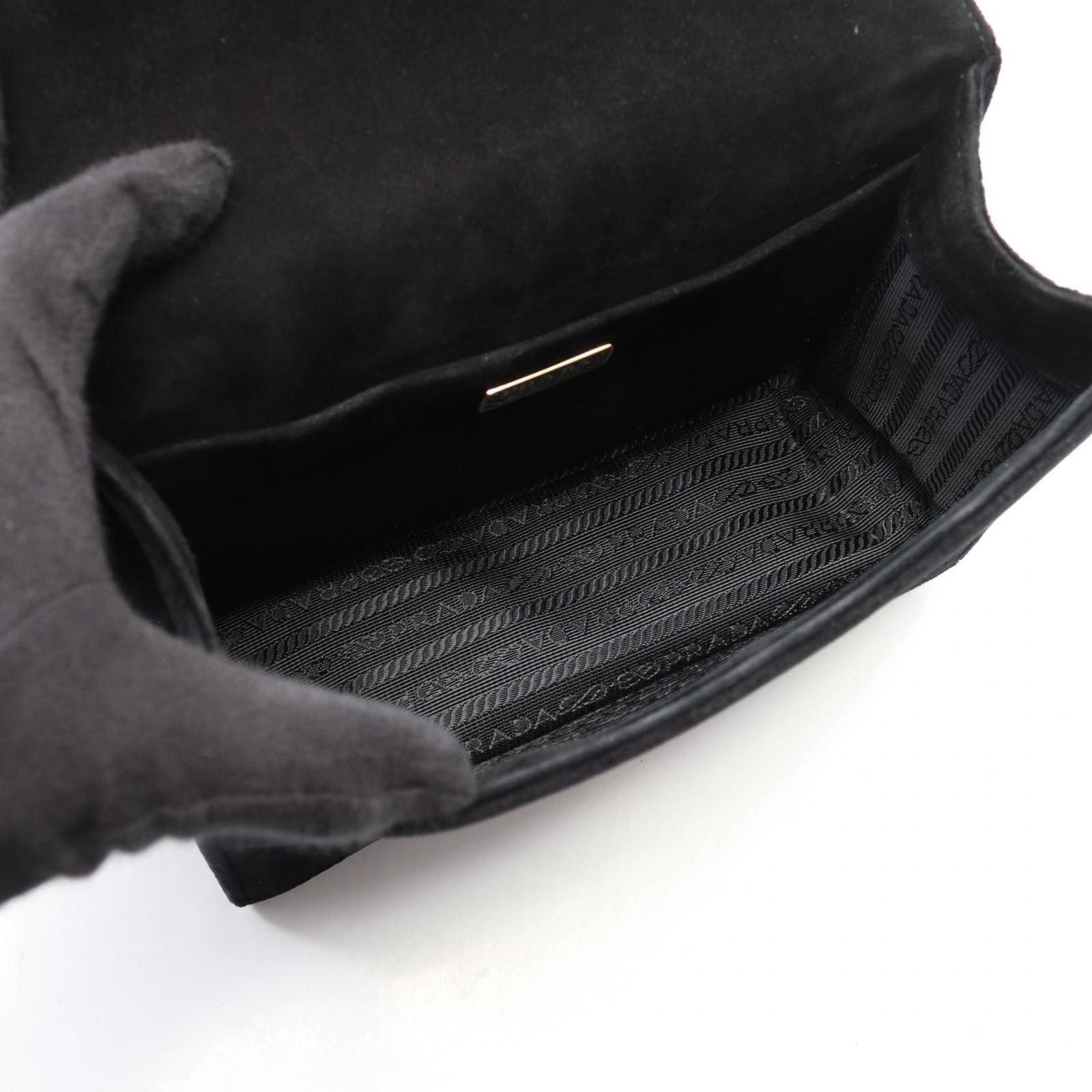 Prada Shoulder Bag Cahier Black Multi Fabric — view 3