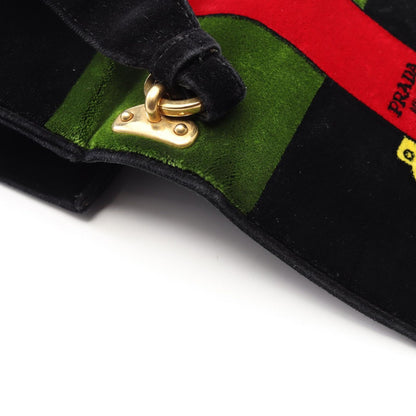 Prada Shoulder Bag Cahier Black Multi Fabric — view 6