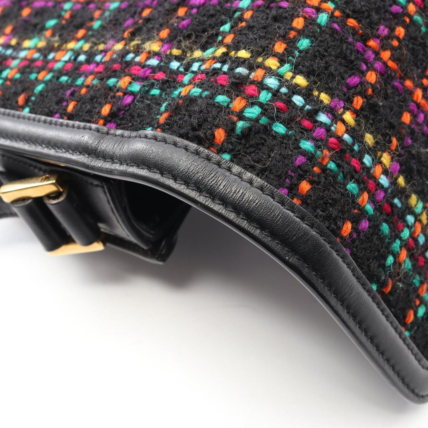 Saint Laurent Paris Shoulder Bag Solferino Small Black Multi Fabric Leather — view 6