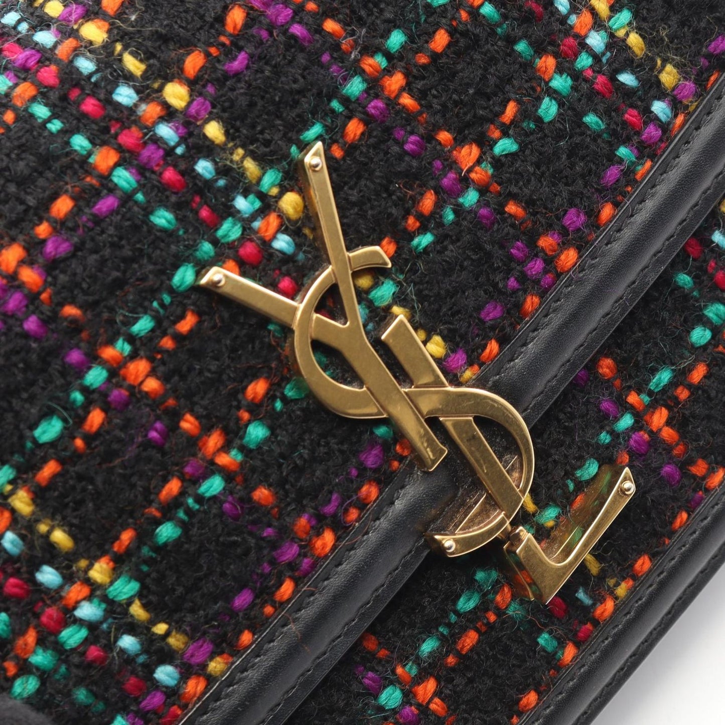 Saint Laurent Paris Shoulder Bag Solferino Small Black Multi Fabric Leather — view 9