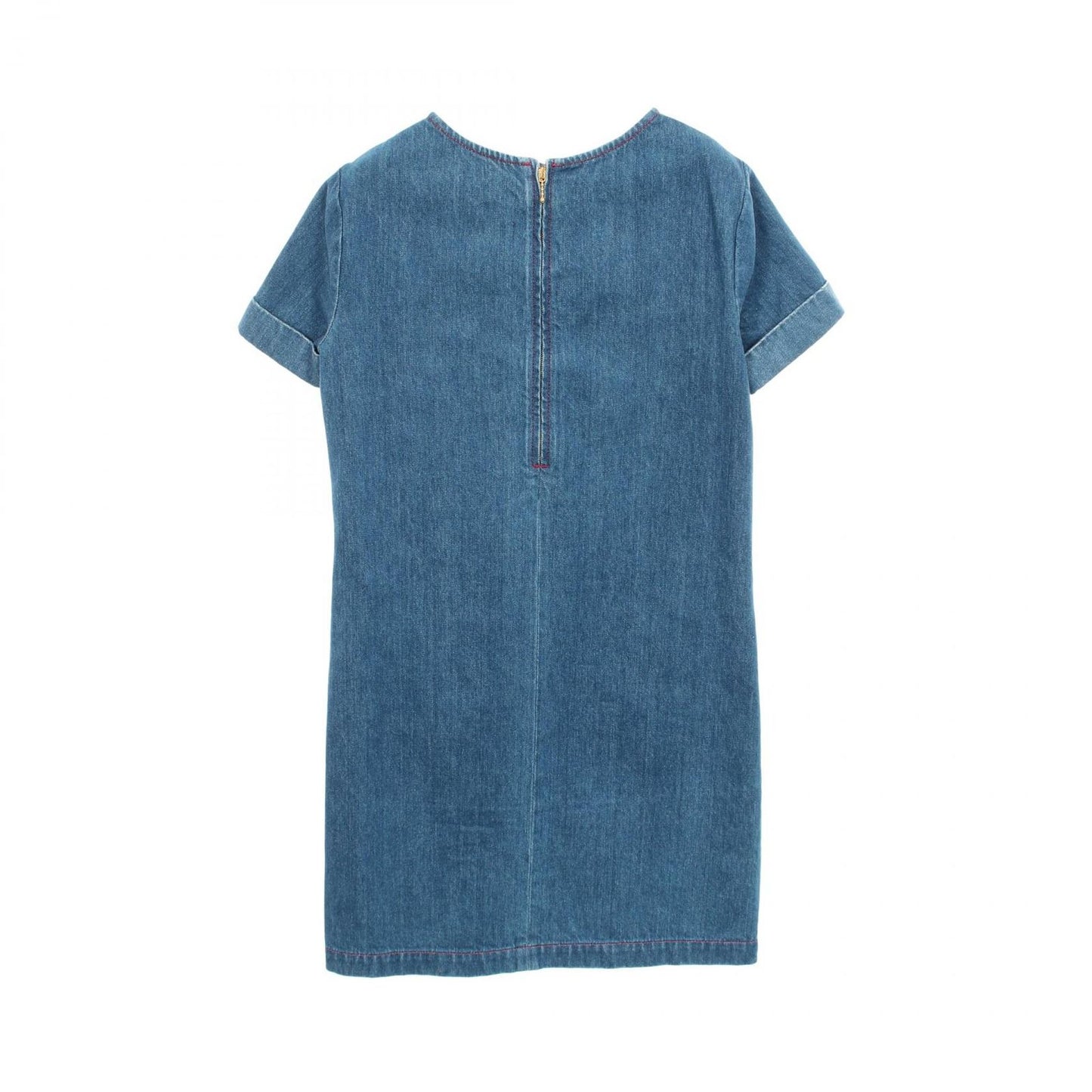 Gucci Dress Interlocking Button Sherry Line Short Sleeve Denim Cotton — view 2