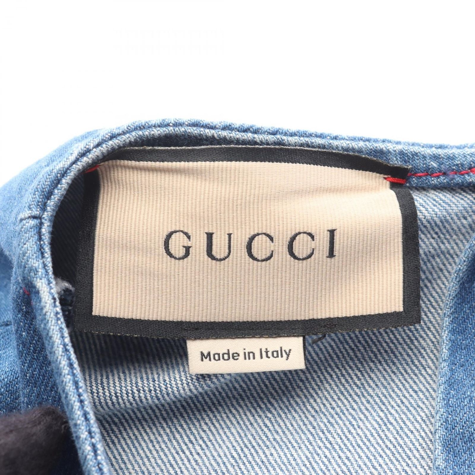 Gucci Dress Interlocking Button Sherry Line Short Sleeve Denim Cotton — view 3