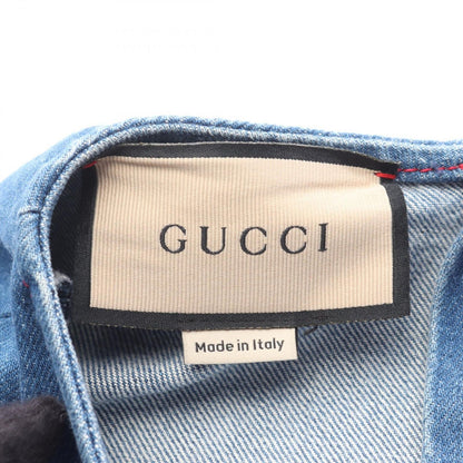Gucci Dress Interlocking Button Sherry Line Short Sleeve Denim Cotton — view 3