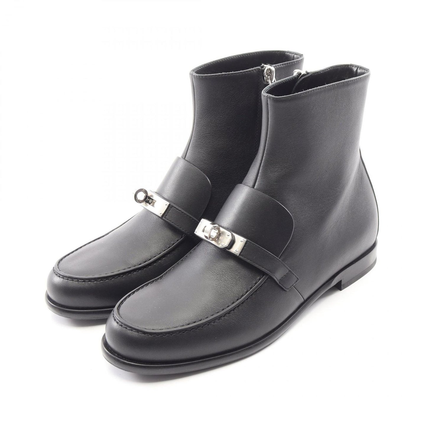Hermes Boots Kelly Buckle Short Leather