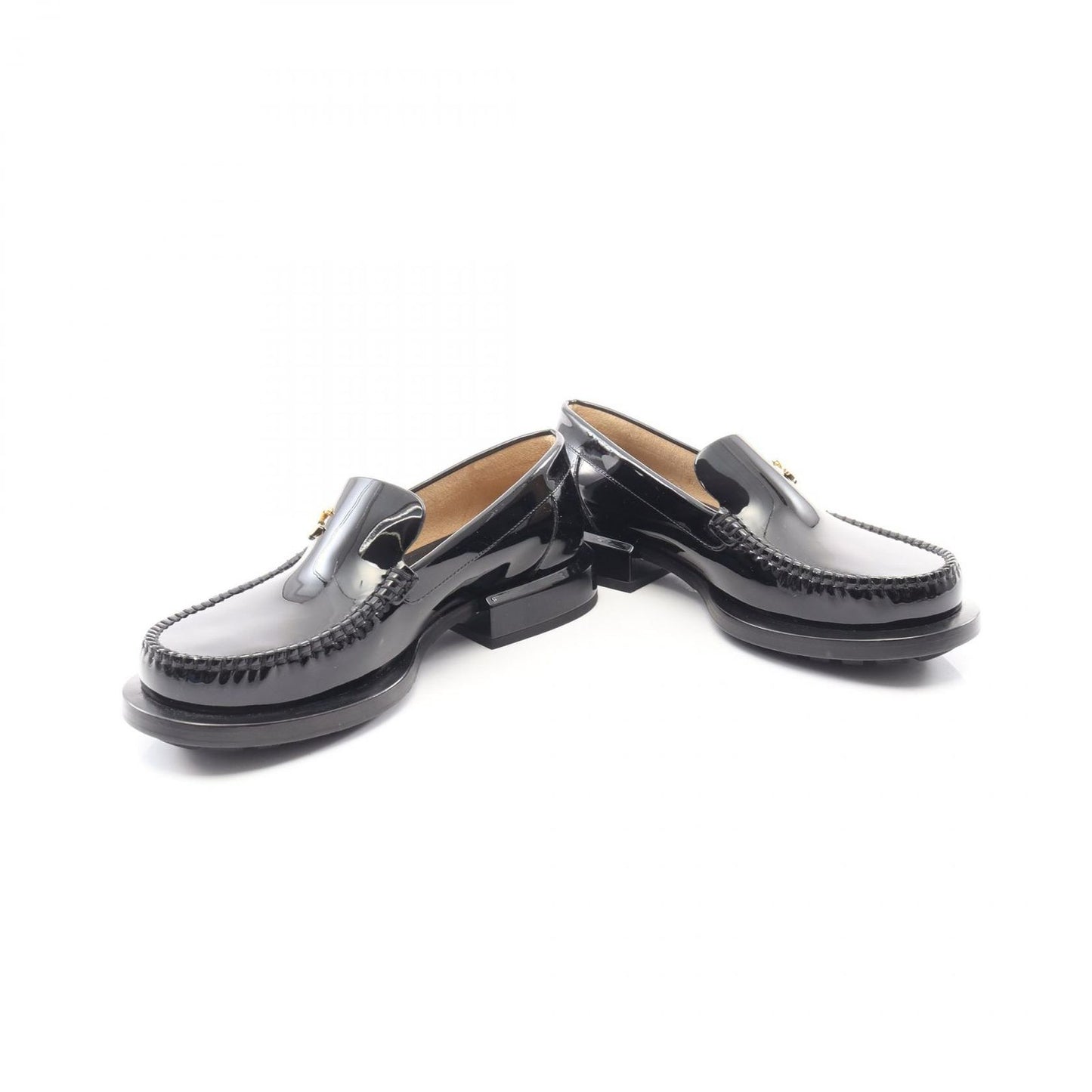 Chanel Loafers CC Logo Black Patent Leather — view 3