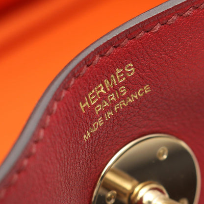 Hermes Shoulder Bag Lindy 26 Verso le Juglena Orange Leather — view 4