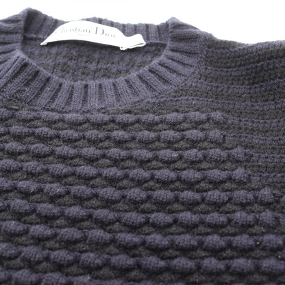 Dior Knit Crew Neck Navy Cashmere Sweater — view 8