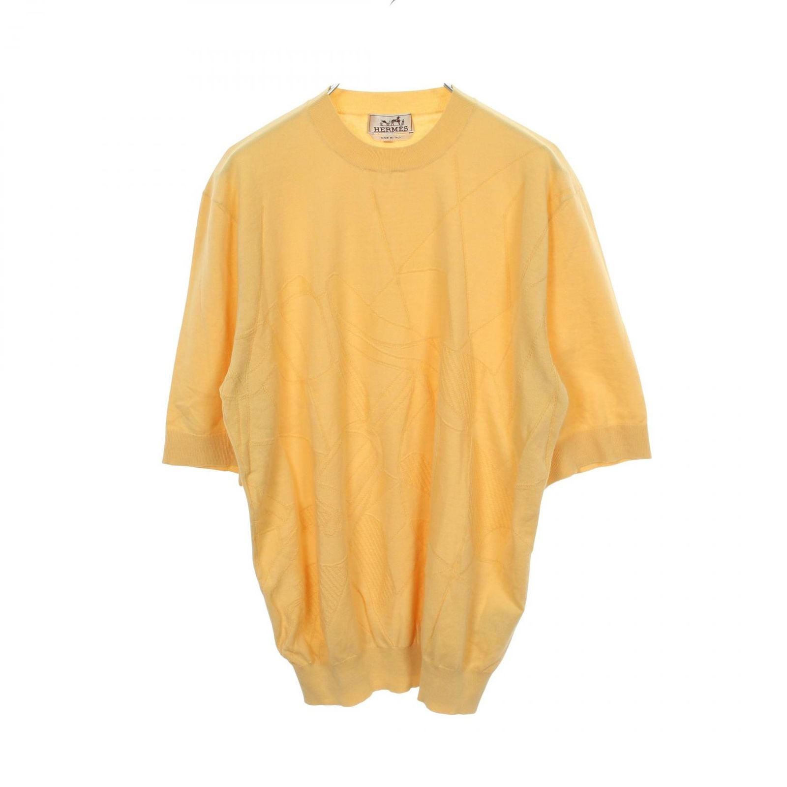 Hermes Knit Selles en Fragments Short Sleeve Cotton Sweater