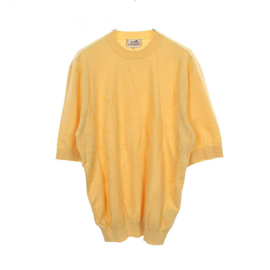 Hermes Knit Selles en Fragments Short Sleeve Cotton Sweater