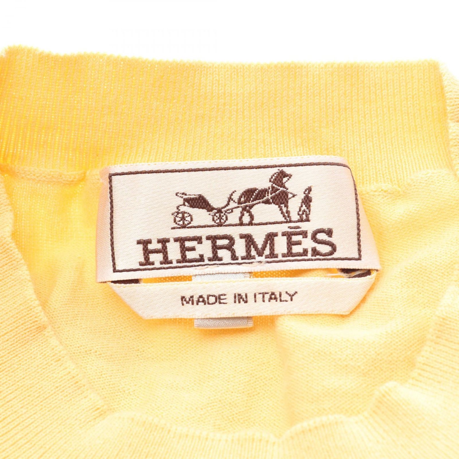 Hermes Knit Selles en Fragments Short Sleeve Cotton Sweater — view 3
