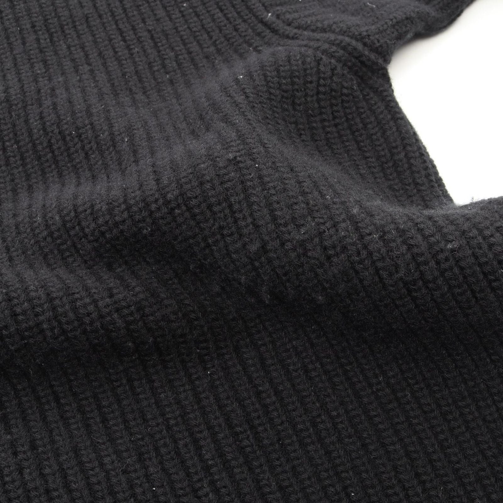 Celine Knit Logo Oversize Rib Wool Sweater — view 8