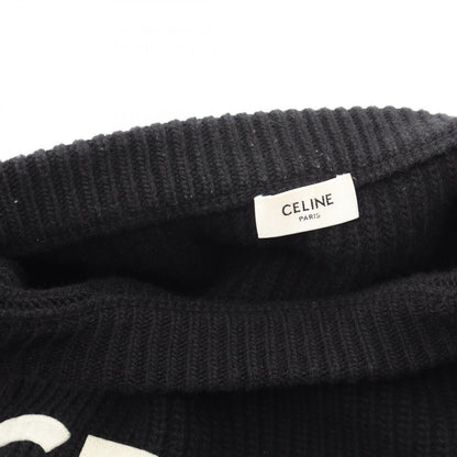 Celine Knit Logo Oversize Rib Wool Sweater — view 5