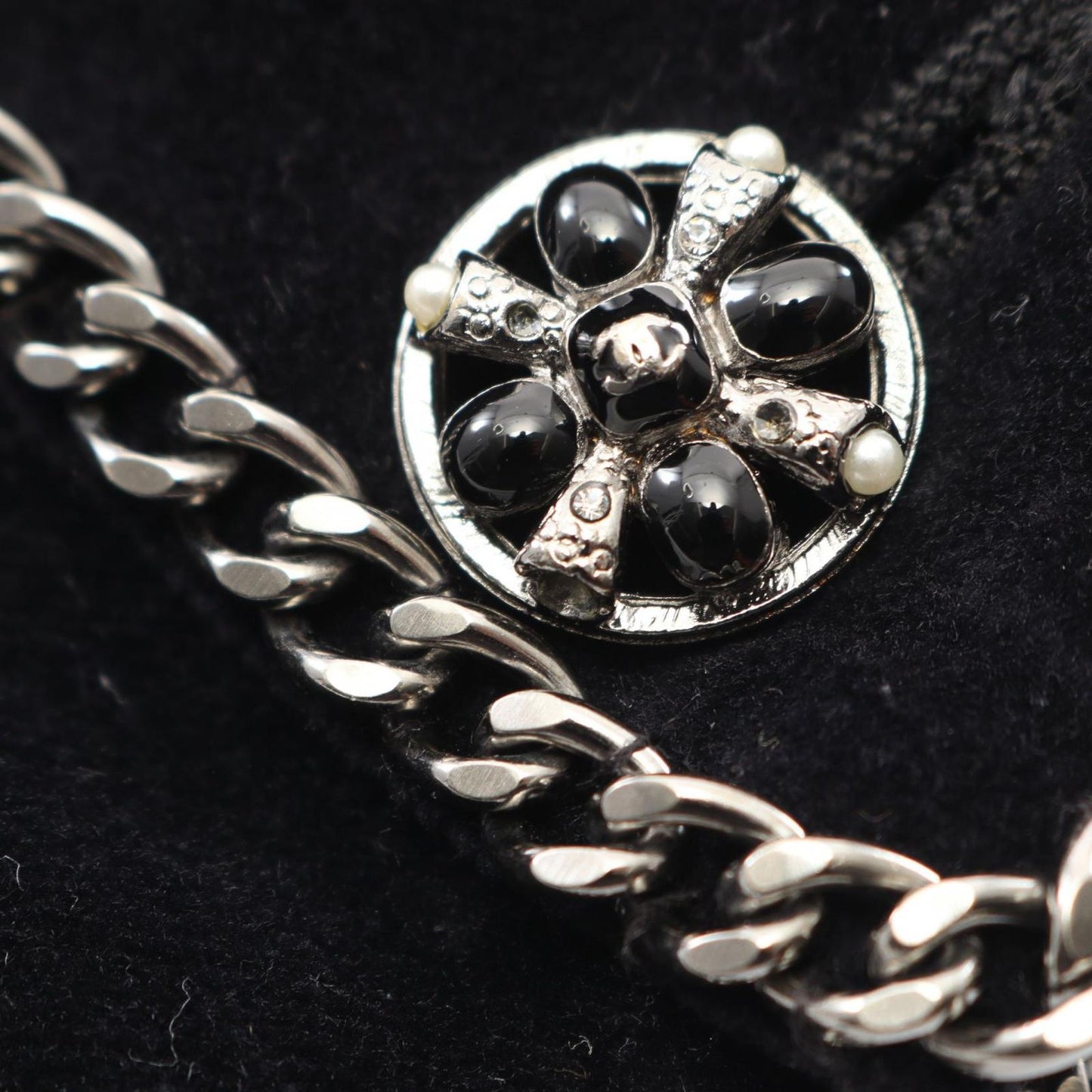 Chanel Colorless Jacket CC Logo Button Chain — view 5