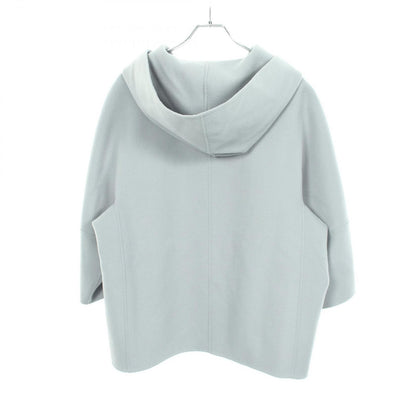 Max Mara Week End Cucito a Mano Hooded Light Blue Wool Coat — view 2