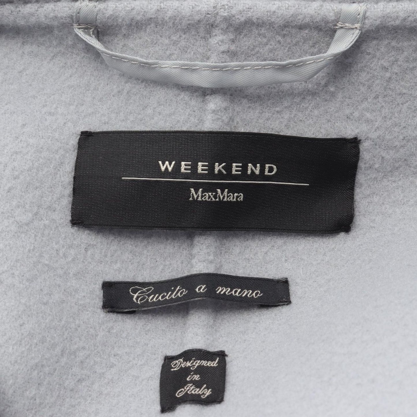 Max Mara Week End Cucito a Mano Hooded Light Blue Wool Coat — view 3