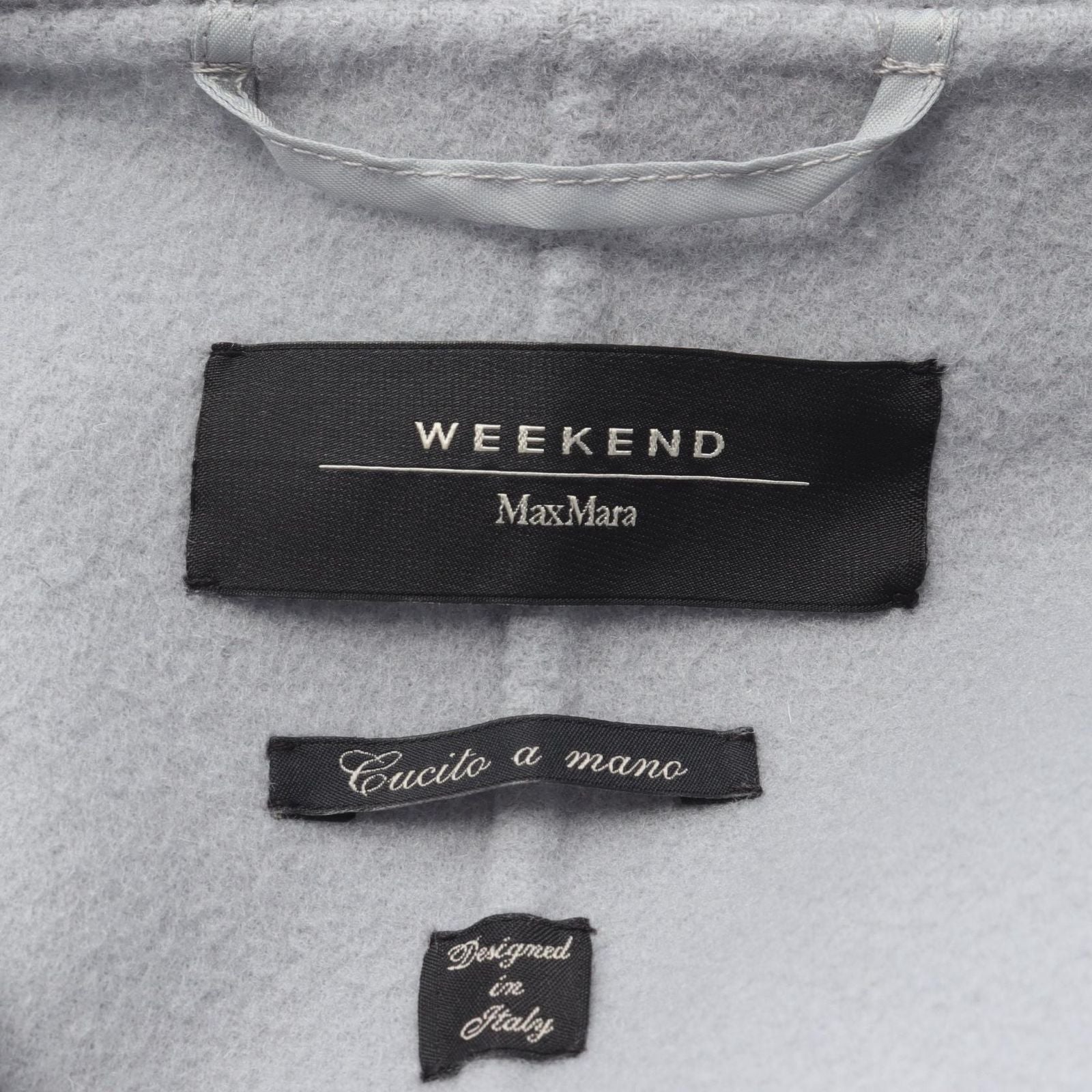 Max Mara Week End Cucito a Mano Hooded Light Blue Wool Coat — view 3