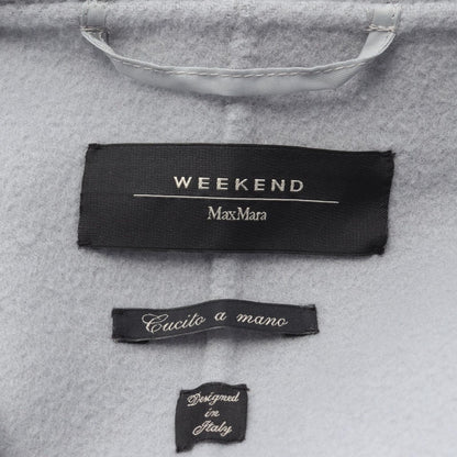 Max Mara Week End Cucito a Mano Hooded Light Blue Wool Coat — view 3