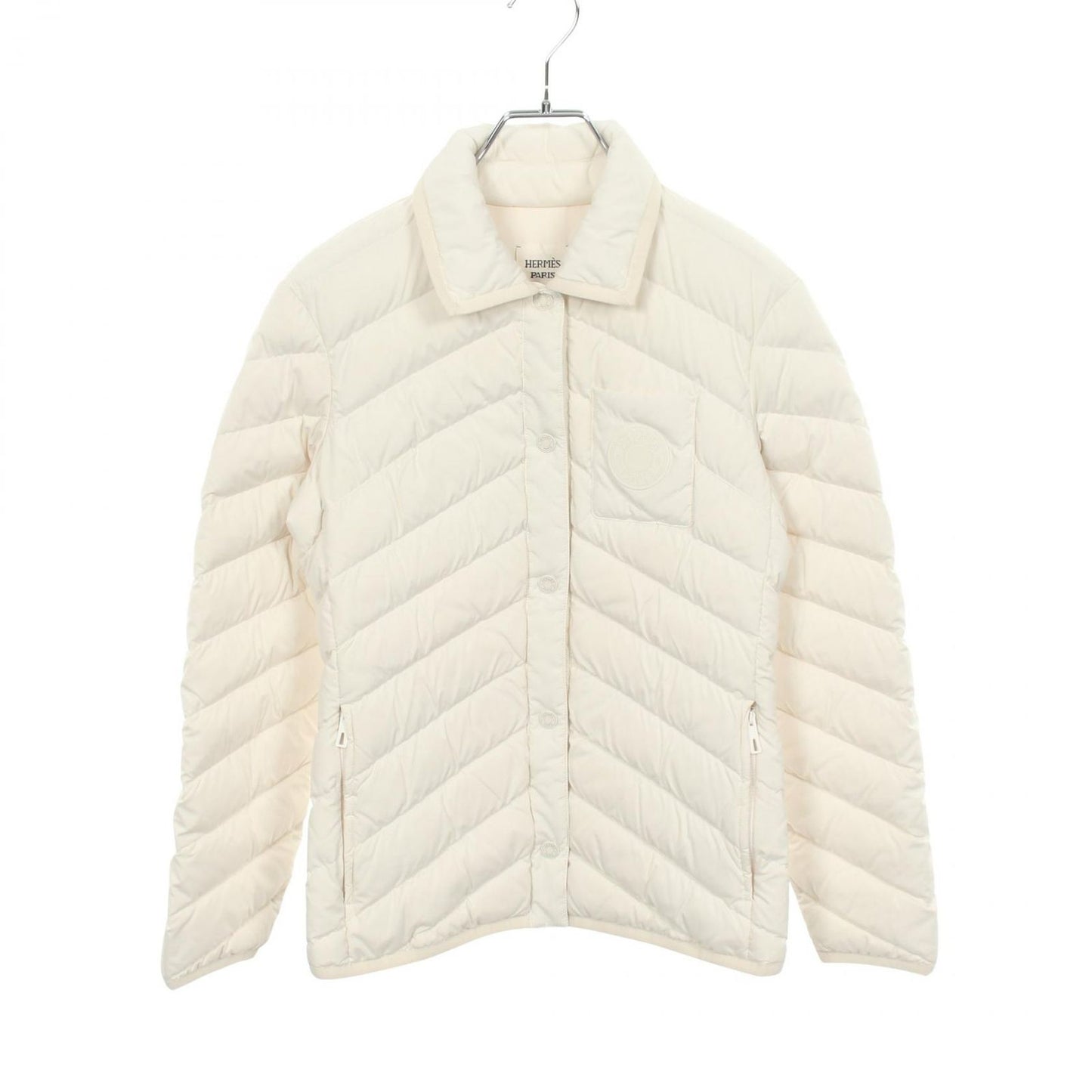 Hermes Down Jacket Quilted Overshirt Clou de Selle Polyester