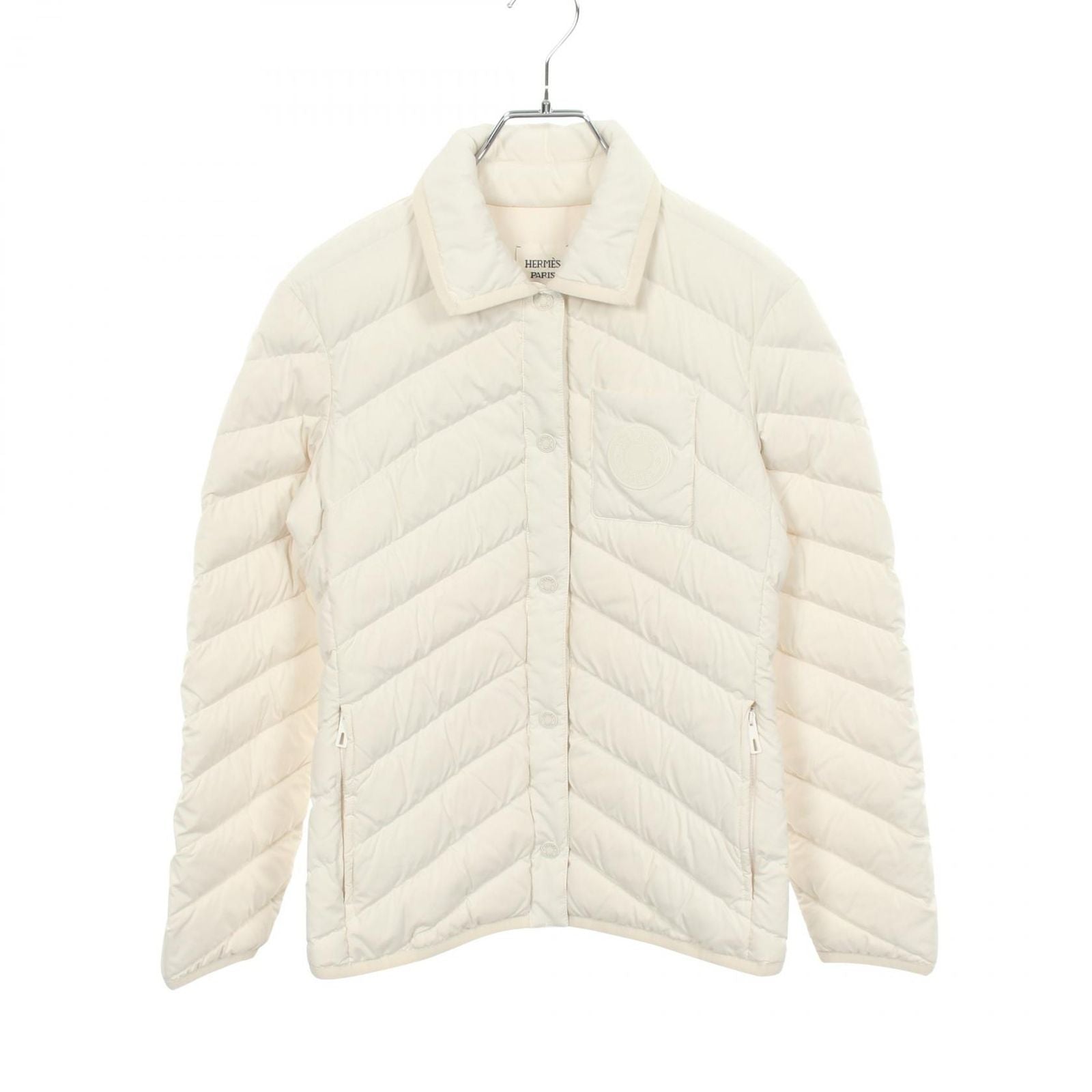 Hermes Down Jacket Quilted Overshirt Clou de Selle Polyester