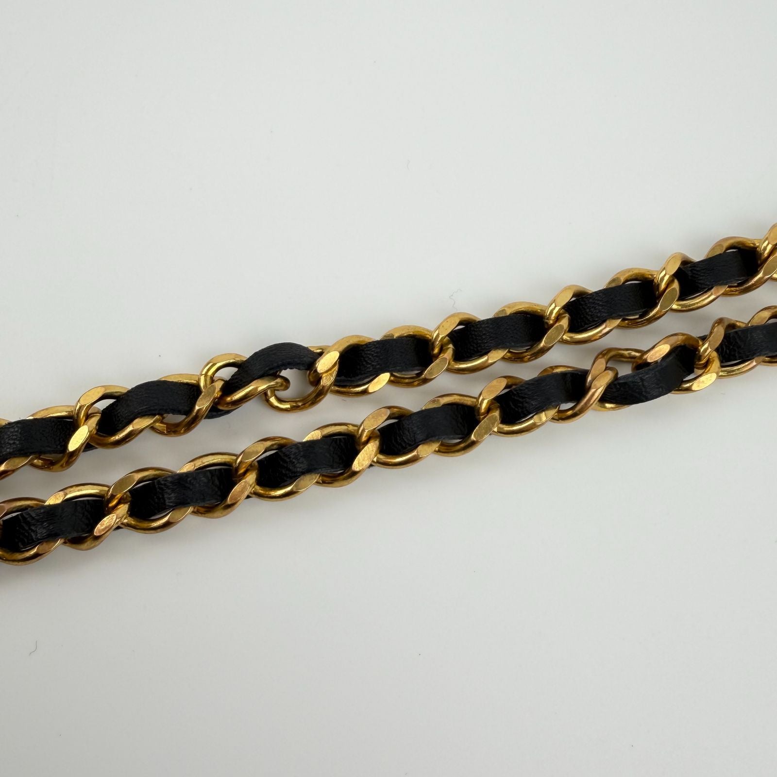 Chanel CC Logo Chain Gold Black Available Vintage Necklace — view 4