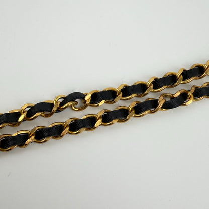 Chanel CC Logo Chain Gold Black Available Vintage Necklace — view 4