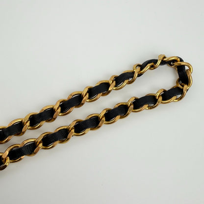 Chanel CC Logo Chain Gold Black Available Vintage Necklace — view 3