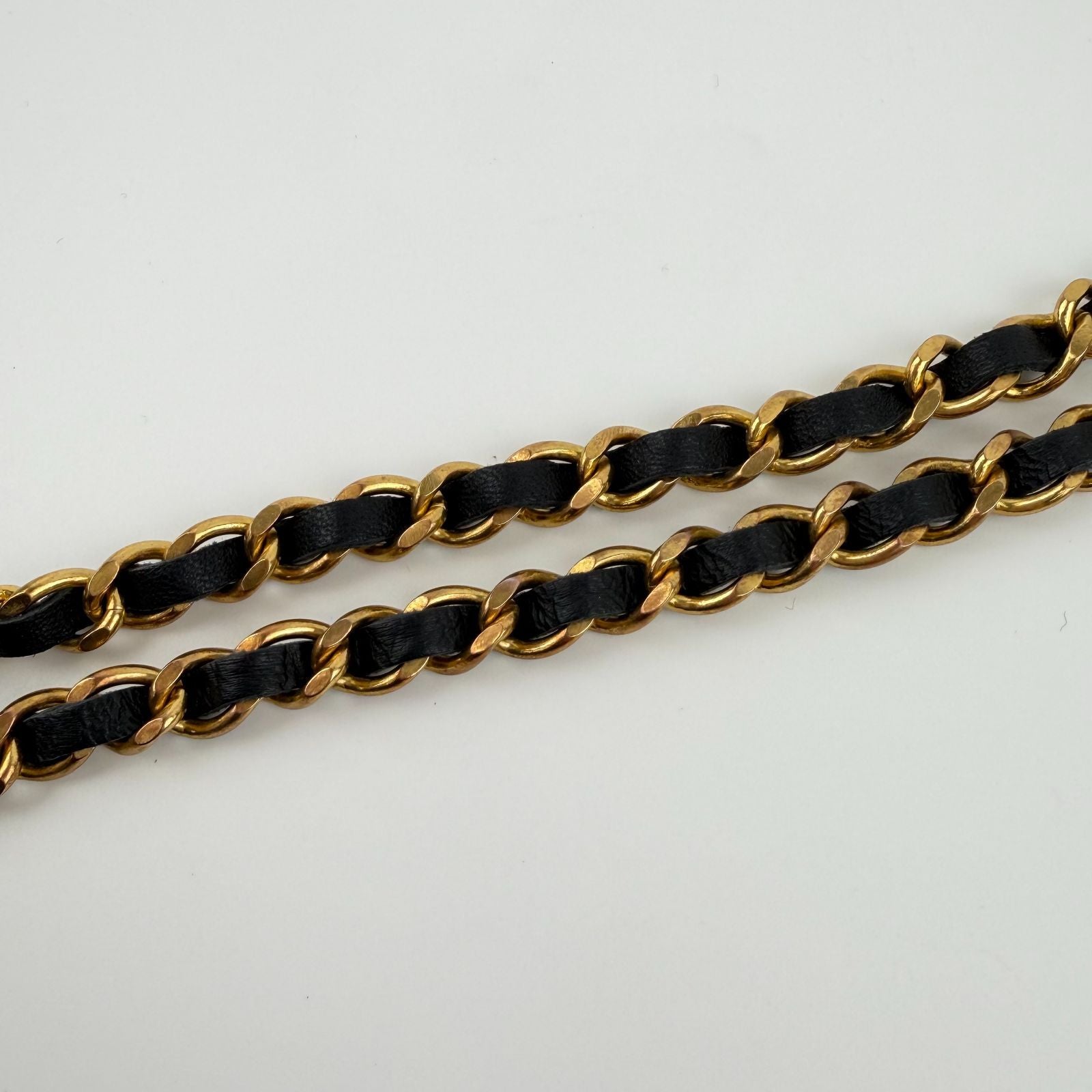 Chanel CC Logo Chain Gold Black Available Vintage Necklace — view 5