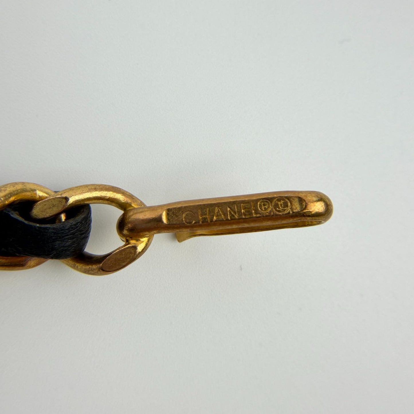 Chanel CC Logo Chain Gold Black Available Vintage Necklace — view 7