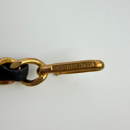 Chanel CC Logo Chain Gold Black Available Vintage Necklace — view 7