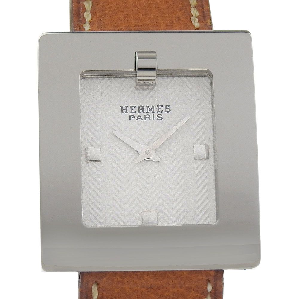 Hermes Watch Stainless Steel Quartz Analog Display White Dial